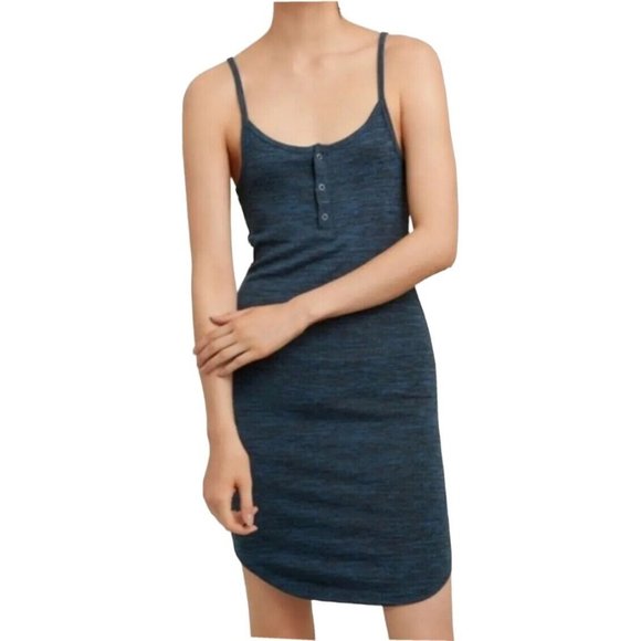 Aritzia Golden by TNA McCulley Knit Tank Dress In Heathered Blue Size M - Picture 1 of 12